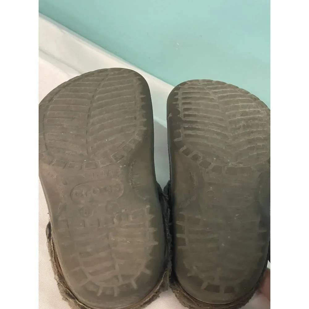 Crocs Toddler Classic Lined Green‎ Clogs C6 Sz 6 Slip-on